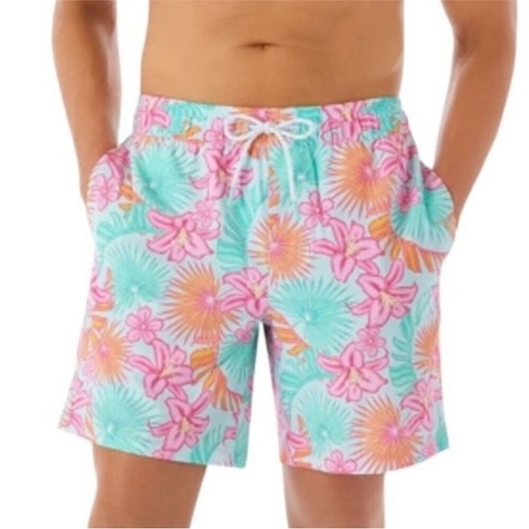 NWT - MEMBERS MARK Bright Tropical Swim Trunks Swimsuit ~ Men's Size XL - Picture 1 of 5